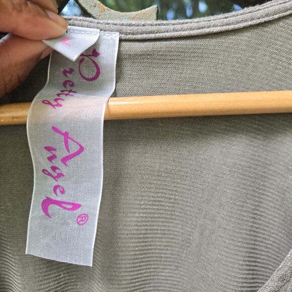 Pretty Angel Women Vtg Y2K Asymmetric Lagenlook Artsy Linen Blend Boho Layered L - Picture 4 of 10